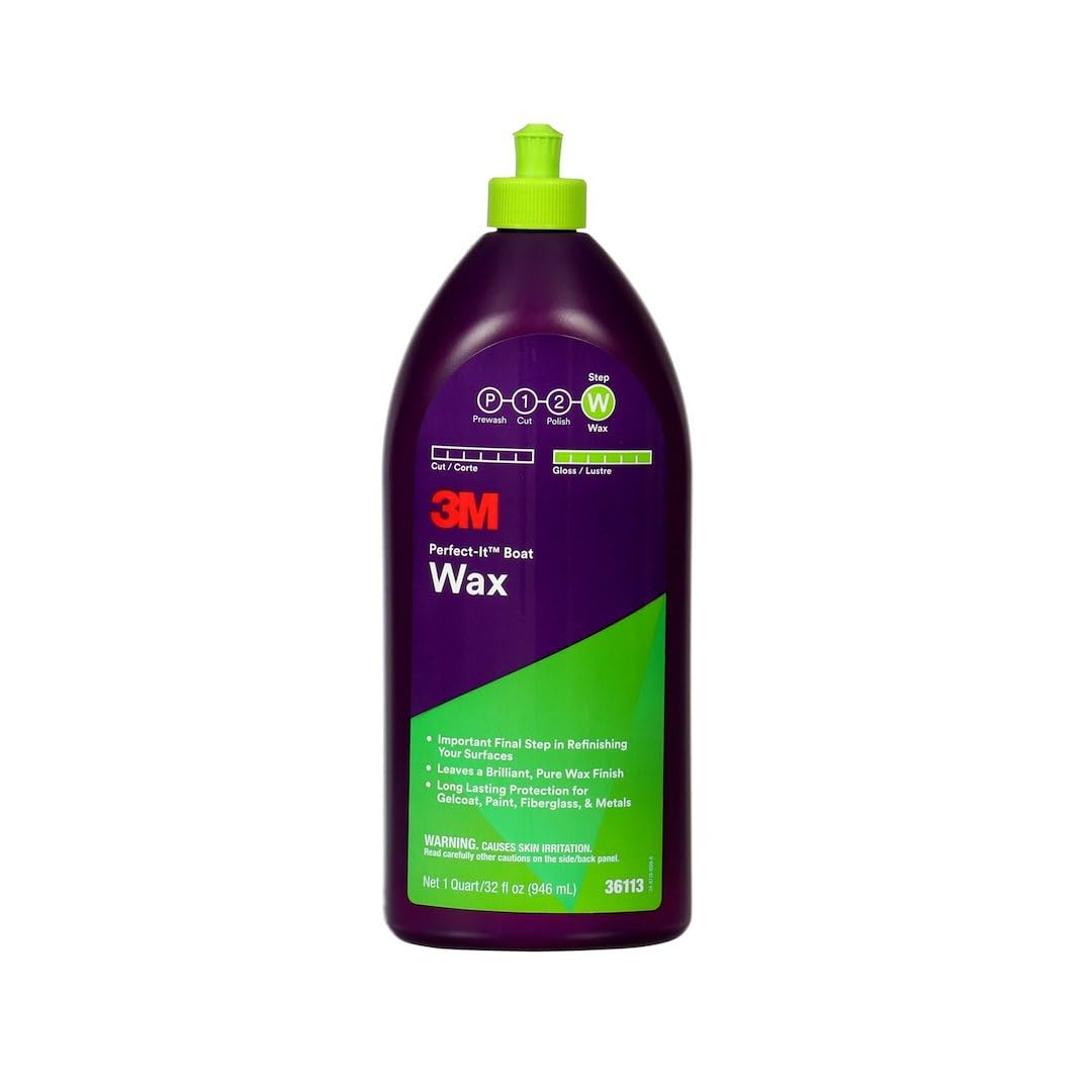 3M 36113 3M Perfect-It Boat Wax, 36113, 1 Quart, Contains Carnauba Wax