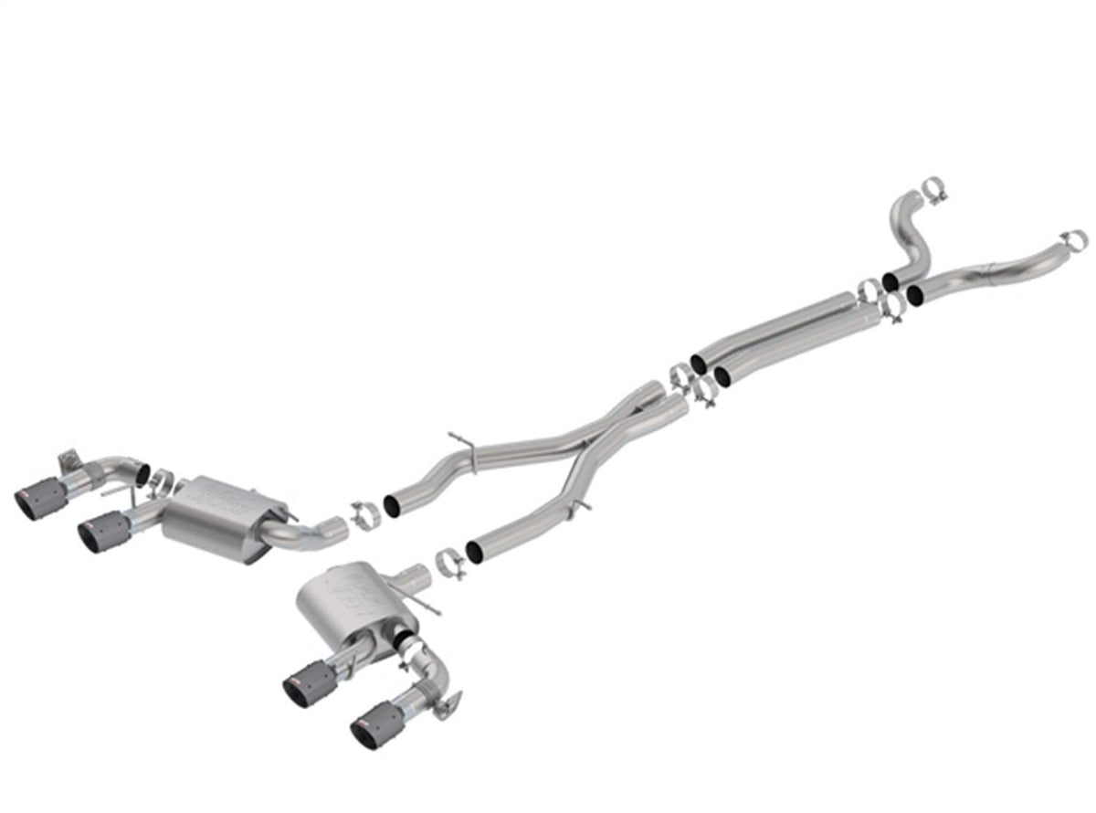 BORLA 140727CFBA BORLA 140727CFBA Cat-Back System for 2017-2023 Chevrolet Camaro ZL1 6.2L V8 Auto./ Man. Trans. With NPP (dual mode exhaust). NOT Recommended For Convertibles. Installation REQUIRES Cutting O.E. System