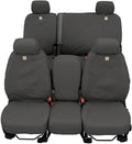 Covercraft Carhartt SeatSaver Custom Seat Covers — Fits 2019-2025 Silverado/Sierra 1500/2500/3500 Crew Cab & Double Cab — 2nd Row 60/40 Bench Seat, Duck Weave Gravel
