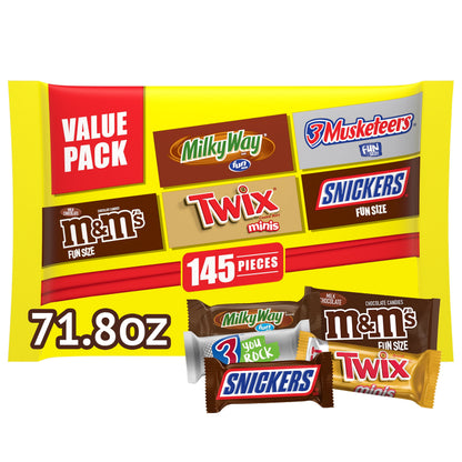 Mars Mars Bulk Chocolate Candy Variety Bag — Snickers, Twix, Milky Way, M&M'S & 3 Musketeers, 145 Count
