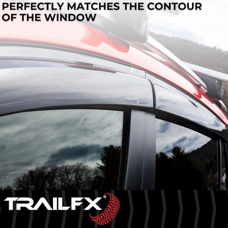 TRAILFX 4116H Rainguard Set of 4 Fits Chevrolet Trax 2024-2026 Low Profile Tape-On Smoke Acrylic Window Vents UV and Scratch Resistant