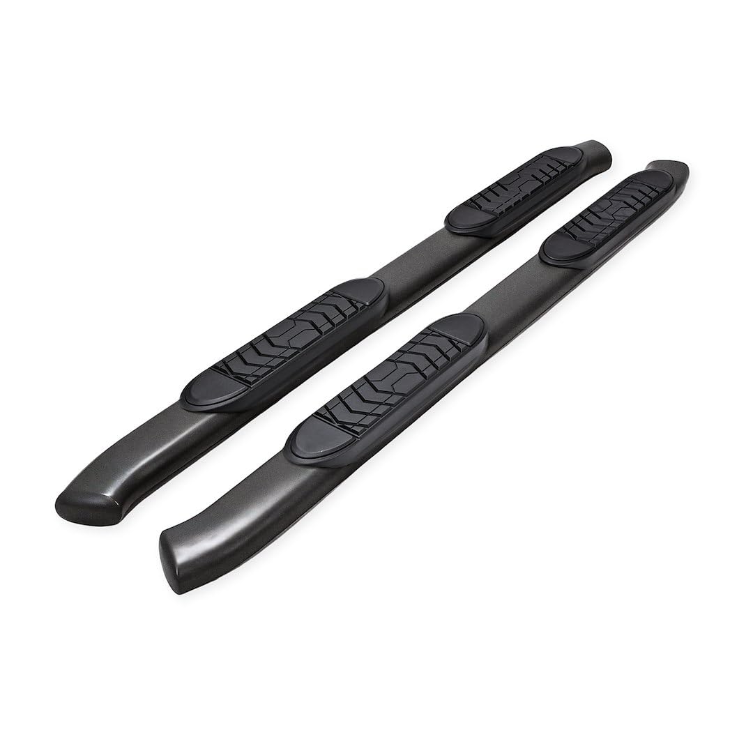 TRAILFX A7103T Trail FX Nerf Bar A7103T, 5 Inch Oval Bent, with Step Pads, Rocker Panel Mount, Powder Coated, Black, Steel, with Welded End Caps, Fits 2024-2025 Toyota Tacoma Double Cab