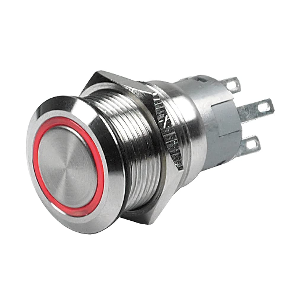 BEP 80-511-0001-01 Marinco 80-511-0001-01 Push Button Switch - 12v Latching On/Off - Red Led
