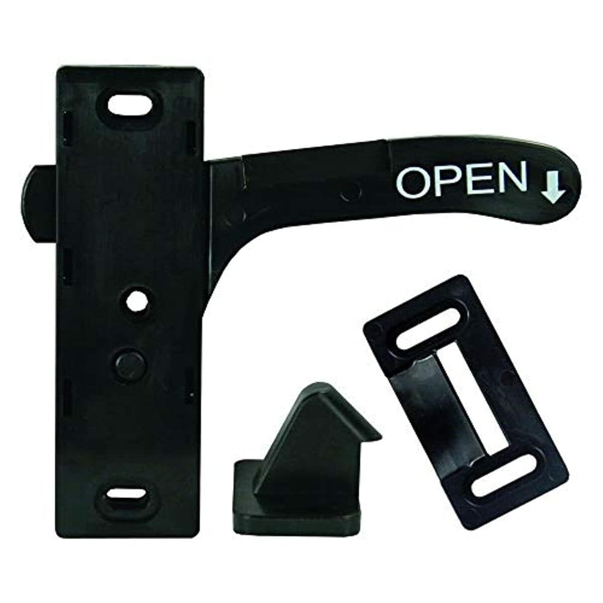 JR PRODUCTS 10765 JR Products 10765 Screen Door Latch - Right Hand , Black