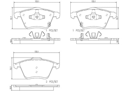 BREMBO P49038N Brembo P49038N Premium Ceramic Front Disc Brake Pad Set MAZDA OE# GPYA3323ZG9C