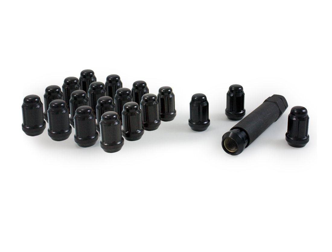 GORILLA K5CS-00012BGR Small Diameter Spline Acorn Lug Nuts - 3/4" & 13/16" Dual Hex Key - 1/2"-20 Thread Size - Black Finish - Set of 20 (K5CS-00012BGR)