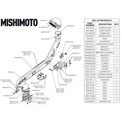 MISHIMOTO MMAI-JL-18NMWRD Mishimoto Borne Off-Road by MMAI-JL-18NMWRD Snorkel, Compatible with Jeep Wrangler JL, 2018+, Micro-Wrinkle Red