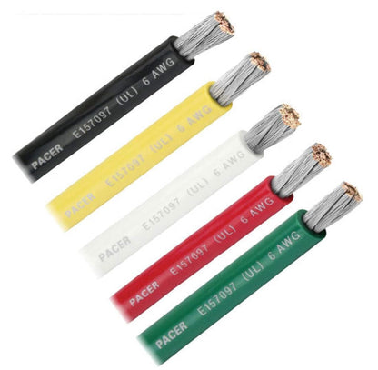 PACER WUL6BK-100 Pacer WUL6BK-100 6 AWG UL BK TC WIRE 100FT RL