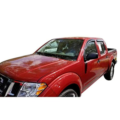 TRAILFX 4407H TrailFX Rainguard Window Vents Fits Nissan Frontier Crew Cab 2005-2021 Smoked Acrylic Low Profile Tape-On Side 4 Piece Window Deflectors TrailFX 4407H