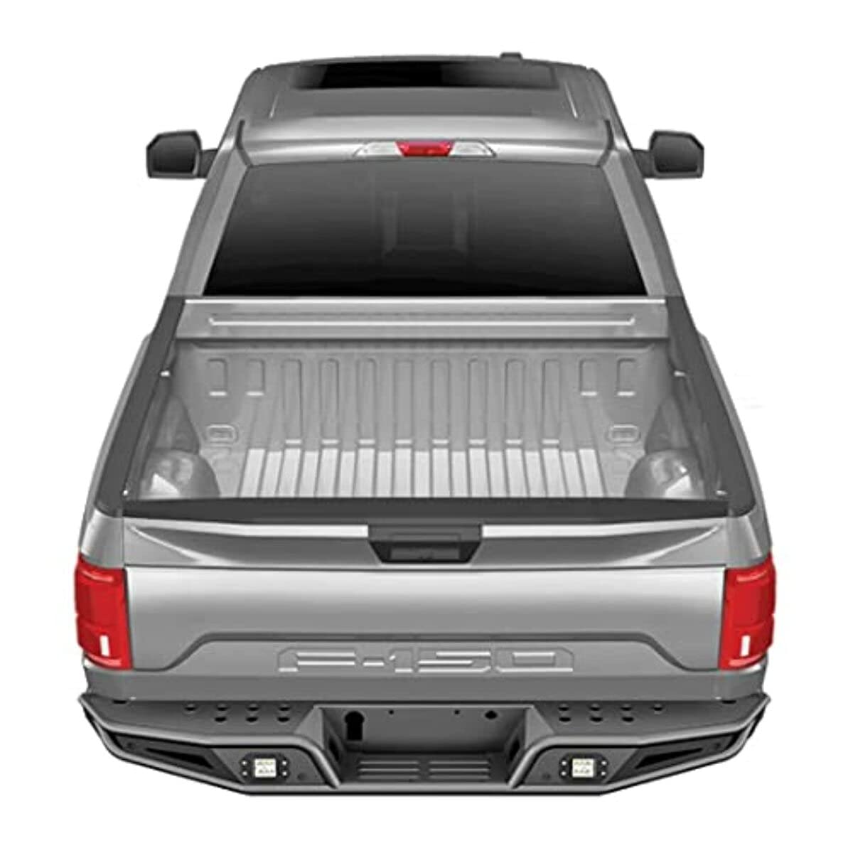 TRAILFX RPRB004TI TrailFX Pre Runner Rear Bumper Fits 2017-2020 Ford F-150 Matte Black Titanium Powder Coated Steel, One-Piece Direct Fit, OE Sensor and Hitch Compatible, Bolt-On Rear Bumper TrailFX RPRB004TI