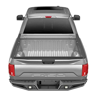 TRAILFX RPRB004TI TrailFX Pre Runner Rear Bumper Fits 2017-2020 Ford F-150 Matte Black Titanium Powder Coated Steel, One-Piece Direct Fit, OE Sensor and Hitch Compatible, Bolt-On Rear Bumper TrailFX RPRB004TI