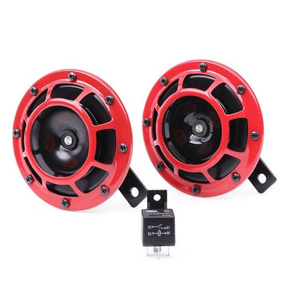 HELLA 003399801 Hella Stark Sound – 109.23.37 – Red Set 12 V High/Low Frequency Hella Super Tone Horn Set B 133, 12 volt