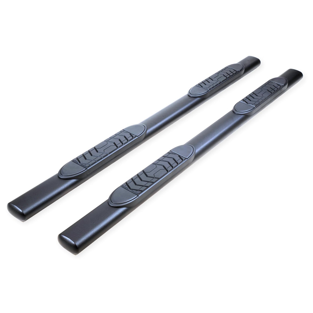 TRAILFX A7103T Trail FX Nerf Bar A7103T, 5 Inch Oval Bent, with Step Pads, Rocker Panel Mount, Powder Coated, Black, Steel, with Welded End Caps, Fits 2024-2025 Toyota Tacoma Double Cab