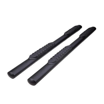 TRAILFX A1559T TrailFX Nerf Bar Fits 2024-2025 Toyota Tacoma Double Cab 4 Inch Oval Straight with Step Pads Rocker Panel Mount Powder Coated Titanium Matte Black Steel with Welded End Caps TrailFX T83A1559T