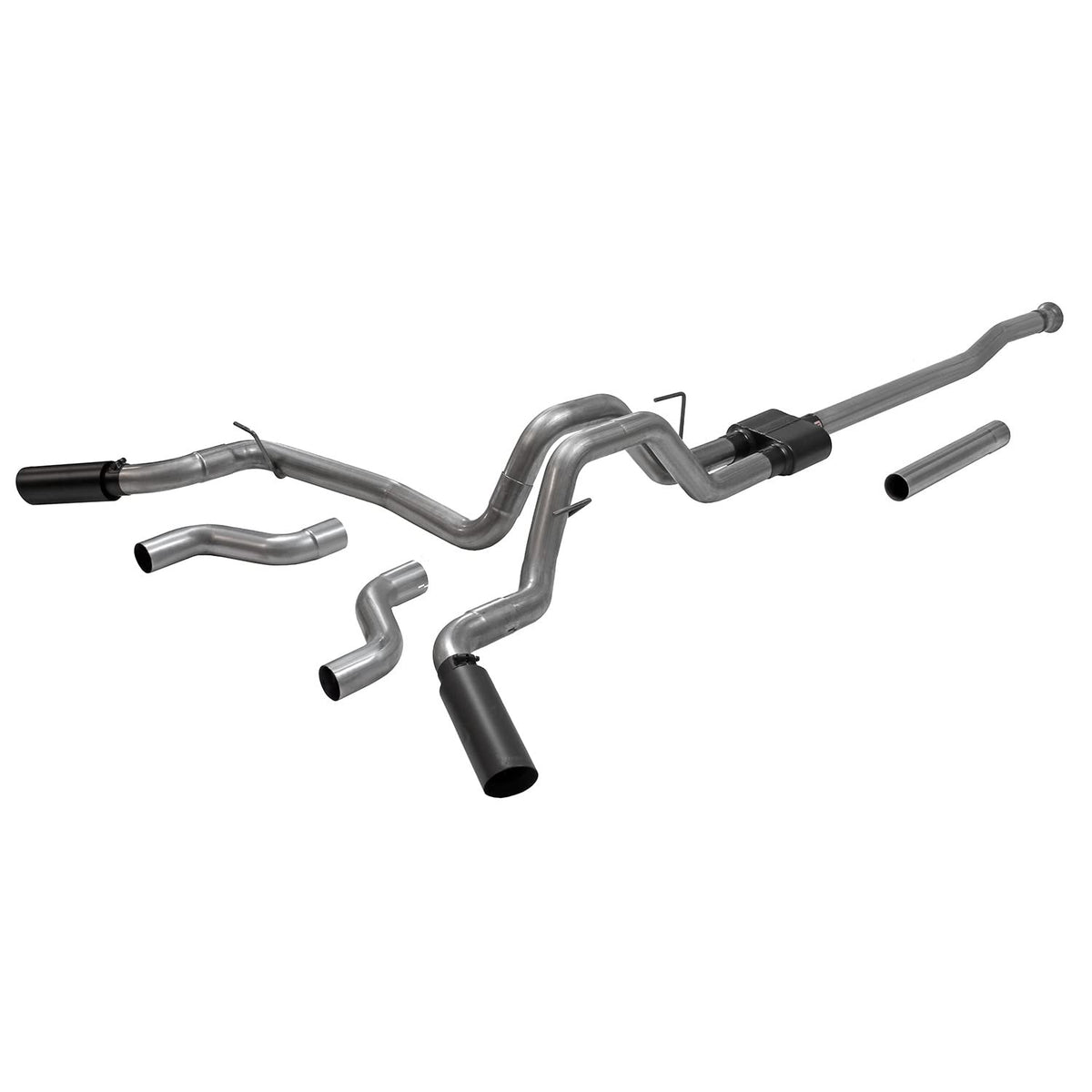 FLOWMASTER 817981 Flowmaster 817981 Outlaw Cat-Back Exhaust Kit 3 Inch 409 Stainless Steel Dual Exit 4 Inch Black Ceramic Coated 304 Stainless Steel Tips Compatible with 2021-2024 Ford F-150 2.7L 3.5L 5.0L