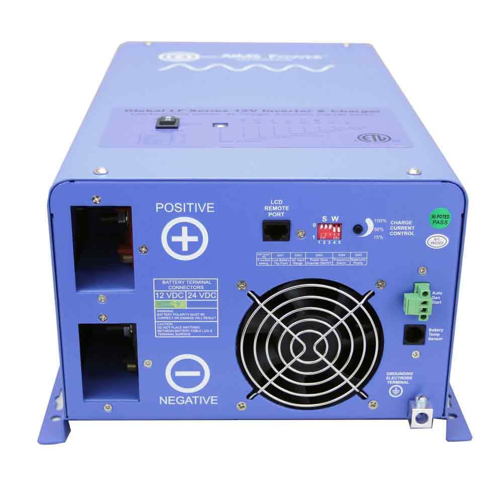 AIMS POWER PICOGLF20W12V120V AIMS 2000W 12V Pure Sine Inverter Charger w/Transfer Switch 120V ETL
