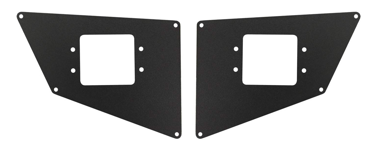 GO RHINO 281731T Go Rhino BR20 Light Plates - 3x3 Flush Mount | Mild Steel, Textured Black | 281731T | Fits Go Rhino BR20 Rear Bumpers (See description)