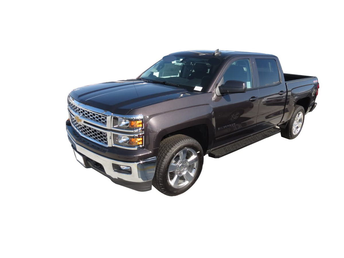 TRAILFX RBW15B TrailFX Running Boards for Chevrolet Silverado 1500 Crew Cab 2019-2025 Heavy-Duty Black Powder Coated Steel Rocker 6.5 Inch Wide Panel Mount TrailFX RBW15B