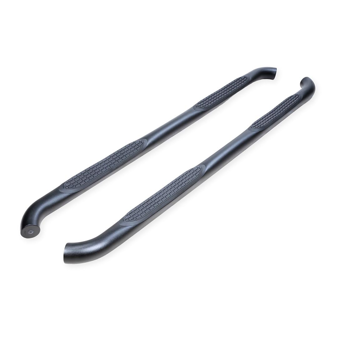 TRAILFX A0063T TrailFX A0063T Nerf Bars for Jeep Gladiator JT 2020-2025 Textured Black Powder Coated Steel 3 Inch Round 90 Degree Side Steps with Slip-Resistant Step Pads Rocker Panel Mount Set of 2 Running Boards