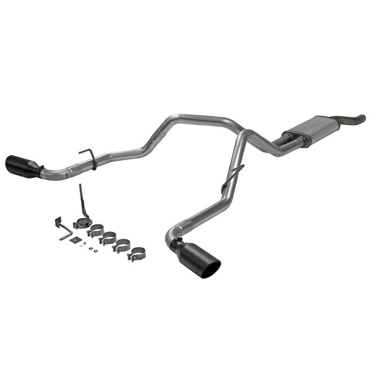 FLOWMASTER 718103 Flowmaster 718103 FlowFX Cat-Back Exhaust Kit 2.5 Inch Dual Side Exit 409 Stainless Steel 4.5 Inch Black Ceramic Stainless Tips Compatible with 2005-2019 Nissan Frontier 4.0L V6 2/4WD all Wheelbases