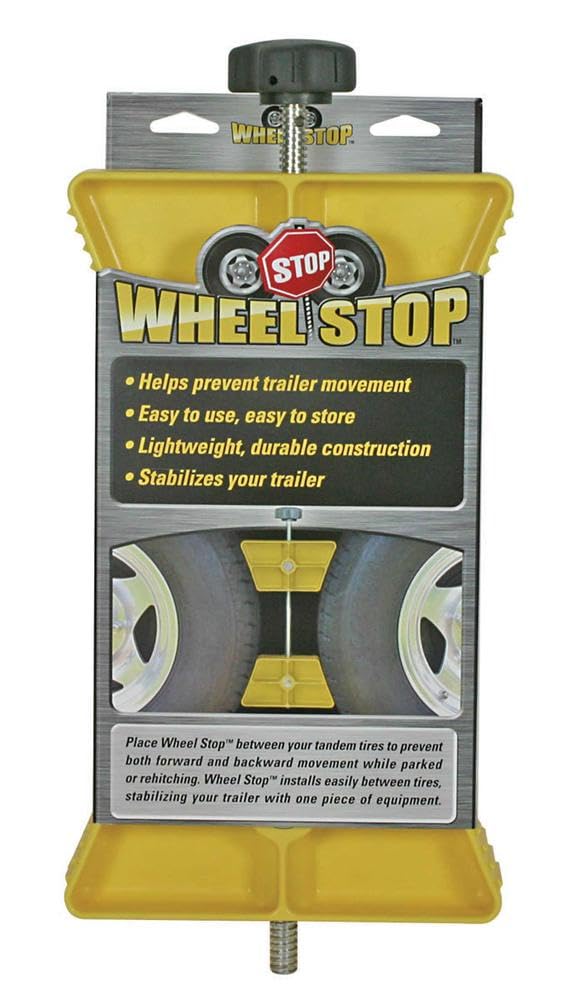 CAMCO 44622 Camco Large RV Wheel Stop - Fits 26 to 30-inch Diameter Tires and Tire Spacing from 3 ½ to 5 ½-inches (44622)