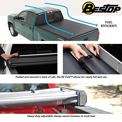 BESTOP 16216-01 Bestop 16216-01 EZ-Fold Truck Tonneau Cover for 2014-2018 Chevy Silverado/GMC Sierra 1500, 5.8' bed