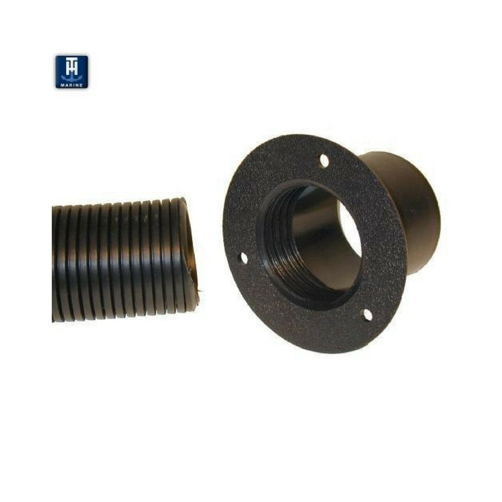 T-H MARINE RFK-1-DP T-H Marine Outboard Rigging Hose & Flange Kit - 2" Rigging Flange & 4' Marine Hose Protection, Kink-Resistant Design, Flexible Installation for Boat Maintenance and Custom Rigging Solutions - Black