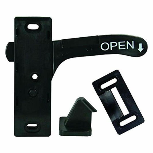 JR PRODUCTS 10765 JR Products 10765 Screen Door Latch - Right Hand , Black