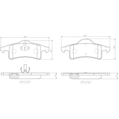 BREMBO P37006N Brembo P37006N Premium Ceramic Rear Disc Brake Pad Set JEEP/JEEP (BJC) OE# 05011970AA