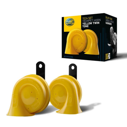 HELLA 012010821 HELLA 012010821 Yellow Trumpet Horn Kit, 12 V, 400/500 Hz (Universal Fit)