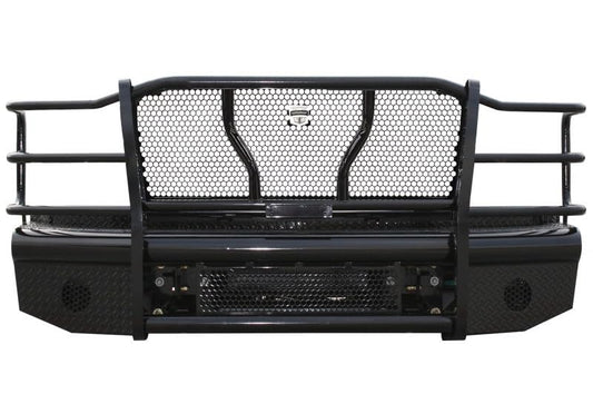 Cattleman 2258PS Cattleman HD 2258PS Front Bumper Gloss Black Steel With Grille Guard And Punch Plate Screen Direct Fit Uses Included Mounting Hardware Fits Ram 2500 Ram 3500 2011-2018