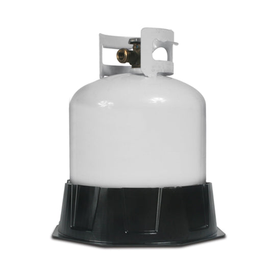 CAMCO 57236 Camco Propane Tank Stabilizer Base for 20 Lbs and 30 Lbs Cylinders, Impact Resistant Stand Ring for RV, Grill, Heater and Outdoor Storage, Black