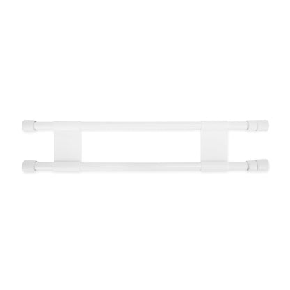 CAMCO 44073 Camco 28" Double RV Refrigerator Bar -Holds Food and Drinks in Place During Travel - Prevents Messy Spills - Spring Loaded and Extends Between 16" and 28" - White (44073)