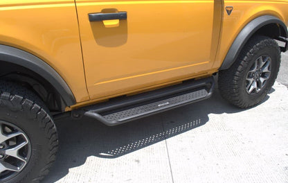 GO RHINO D14131T RealTruck Dominator Xtreme D1 Sidestep & Brackets | Mild Steel, Textured Black | D14131T | Fits 2021-2026 Ford Bronco 2-Door (Excludes Bronco Sport)