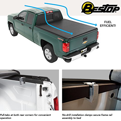 BESTOP 19217-01 Bestop 19217-01 EZ-Roll Tonneau Cover for 2014-2018 Chevy Silverado/GMC Sierra 1500 & 2015-2016 2500/3500, 6.5' bed
