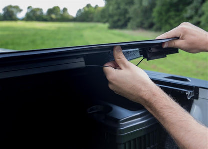 TRAILFX TFX3524 TrailFX Standard Flush Tri-Fold Hard Tonneau Cover Lockable Black FRP/Aluminum 2 Folds/3 Panels 2 Riding Positions Fits 2015–2020 Ford F-150 TrailFX TFX3524