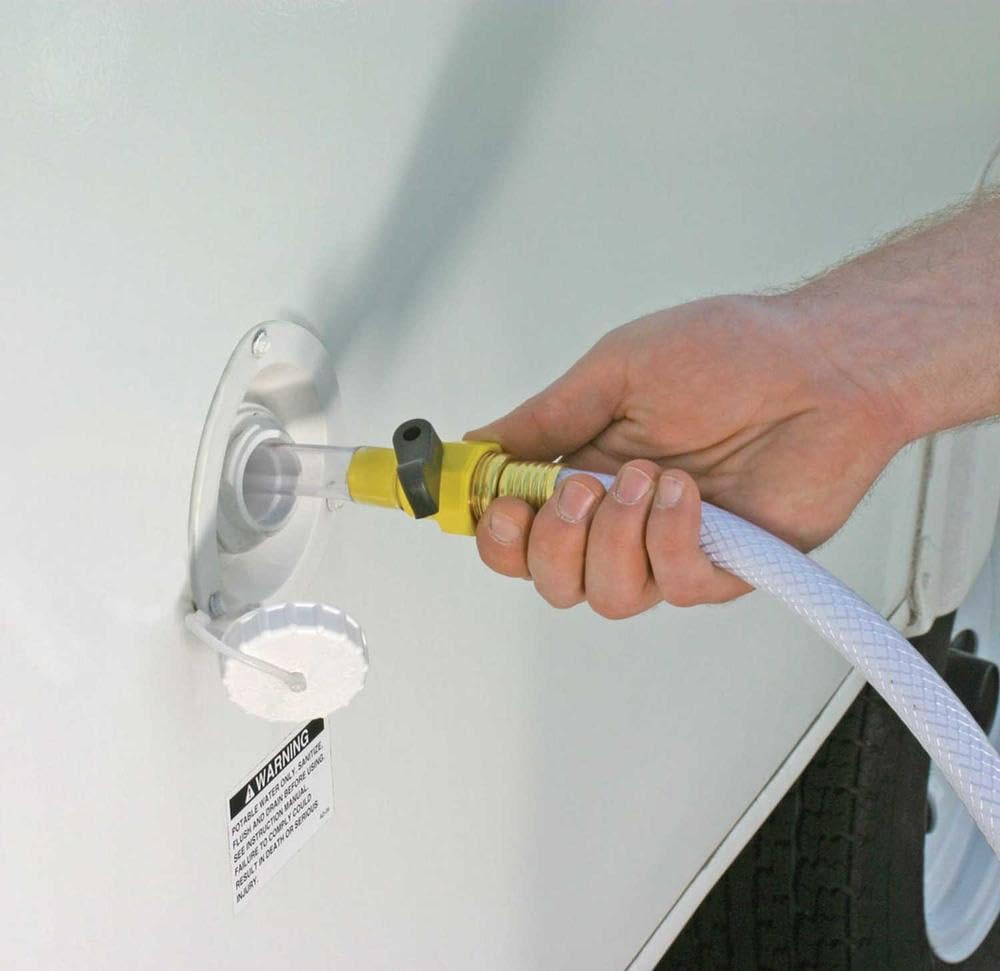 CAMCO 40003 Camco RV Water Tank Filler with Shutoff Valve - Quickly and Efficiently Helps Fill Your Water Tank and Eliminate Line Backflow - Features a 5/8" Tube (40003)