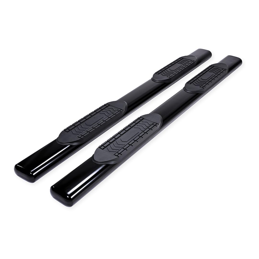 TRAILFX A8255B TrailFX Nerf Bars for Chevrolet Silverado 1500 Crew Cab 2019-2025 Steel 6 Inch Oval Straight Powder Coated Black with Step Pads, Rocker Panel Mount Running Boards TrailFX A8255B