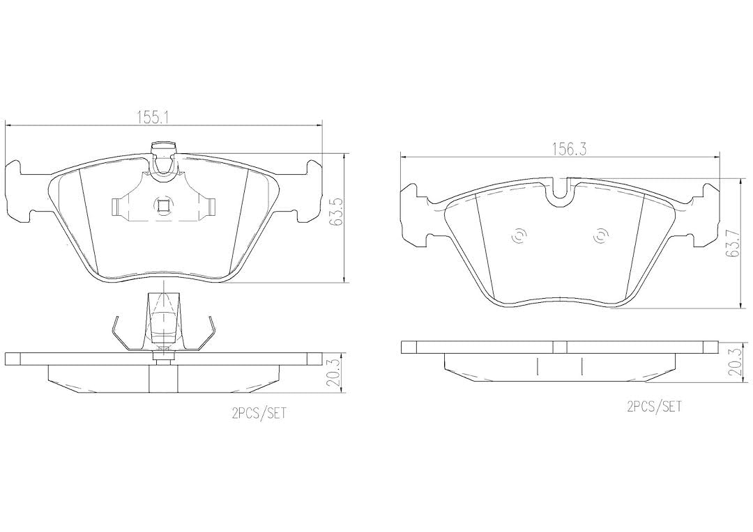 BREMBO P06022N Brembo P06022N Premium Ceramic Front Disc Brake Pad Set BMW OE# 34116761279