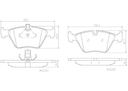 BREMBO P06022N Brembo P06022N Premium Ceramic Front Disc Brake Pad Set BMW OE# 34116761279
