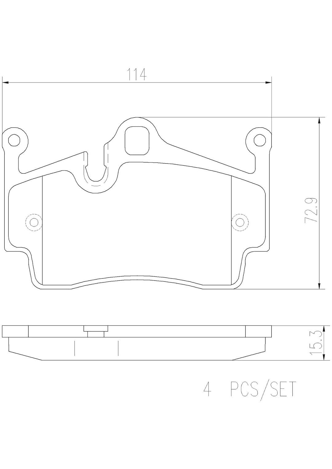 BREMBO P65028N Brembo P65028N Premium Ceramic Rear Disc Brake Pad Set PORSCHE OE# 98735293901