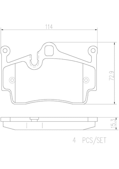 BREMBO P65028N Brembo P65028N Premium Ceramic Rear Disc Brake Pad Set PORSCHE OE# 98735293901