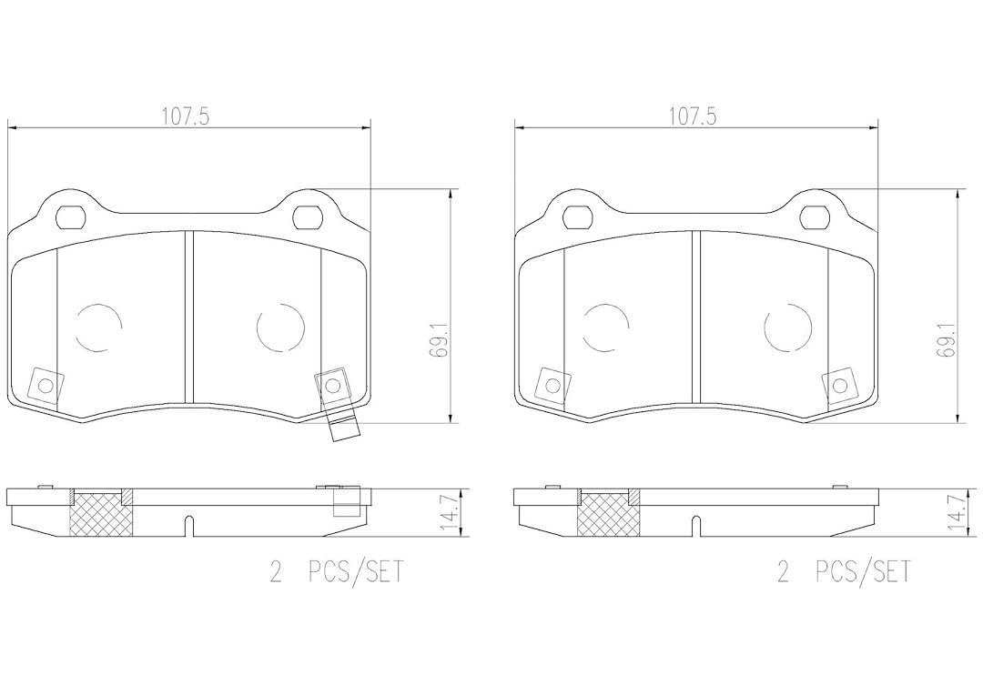 BREMBO P30074N Brembo P30074N Premium Ceramic Rear Disc Brake Pad Set HYUNDAI/JEEP OE# 68144432AA