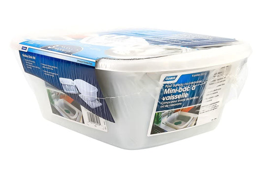 CAMCO 43517 Camco 43517 White Sink Kit with Dish Drainer, Dish Pan and Sink Mat,Pack of 1
