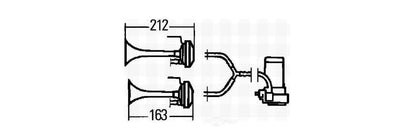 Hella 003001661 Horn Kit Air 2-Trumpet 24V, Multi