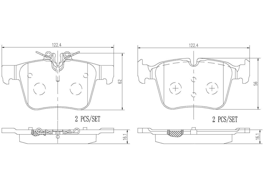 BREMBO P50122N Brembo P50122N Premium Ceramic Rear Disc Brake Pad Set MERCEDES-BENZ OE# A0084201420