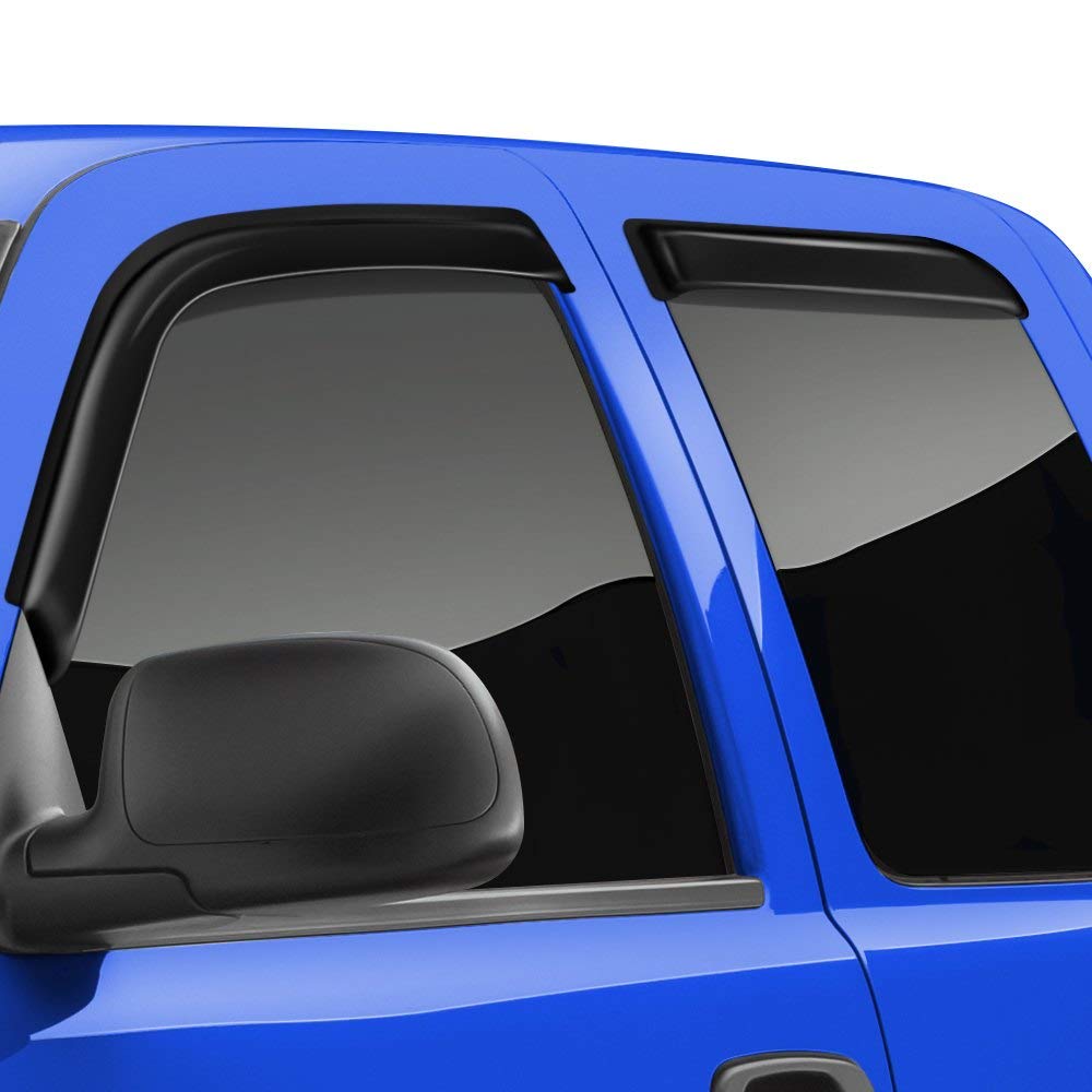 TRAILFX 4953H TrailFX Rainguard Window Vents Fits Ford F-250 Super Duty Crew Cab 1999-2016 Smoked Acrylic Low Profile Tape-On Side Four Piece Window Deflectors TrailFX 4953H