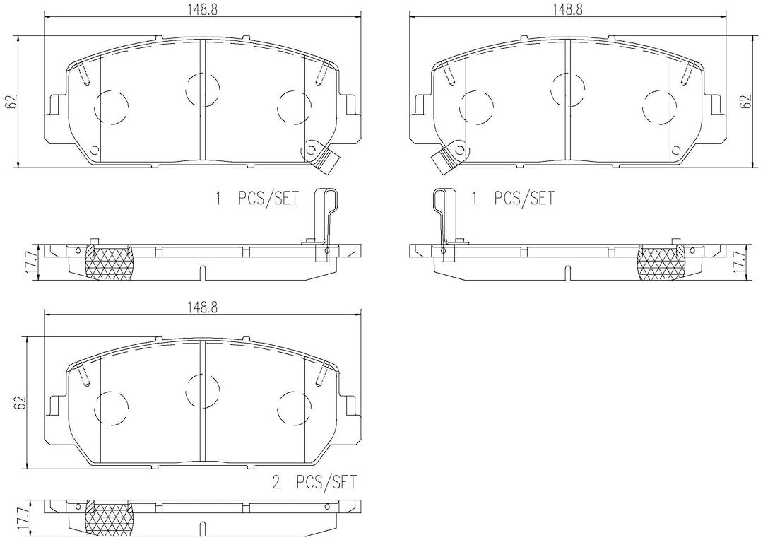 BREMBO P28084N Brembo P28084N Premium Ceramic Front Disc Brake Pad Set ACURA OE# 45022TX4A00