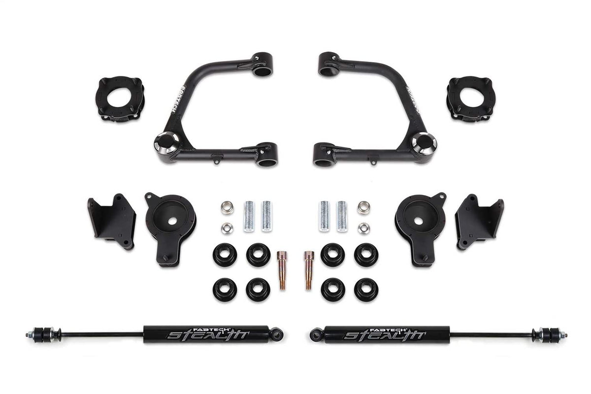 FABTECH K7089M Fabtech - 2022 Tundra 4WD 3in UCA Kit w/Uniballs & Fr Shk Spcrs & Rr Air Bag Spcrs & Rr Stealth Shock (K7089M)