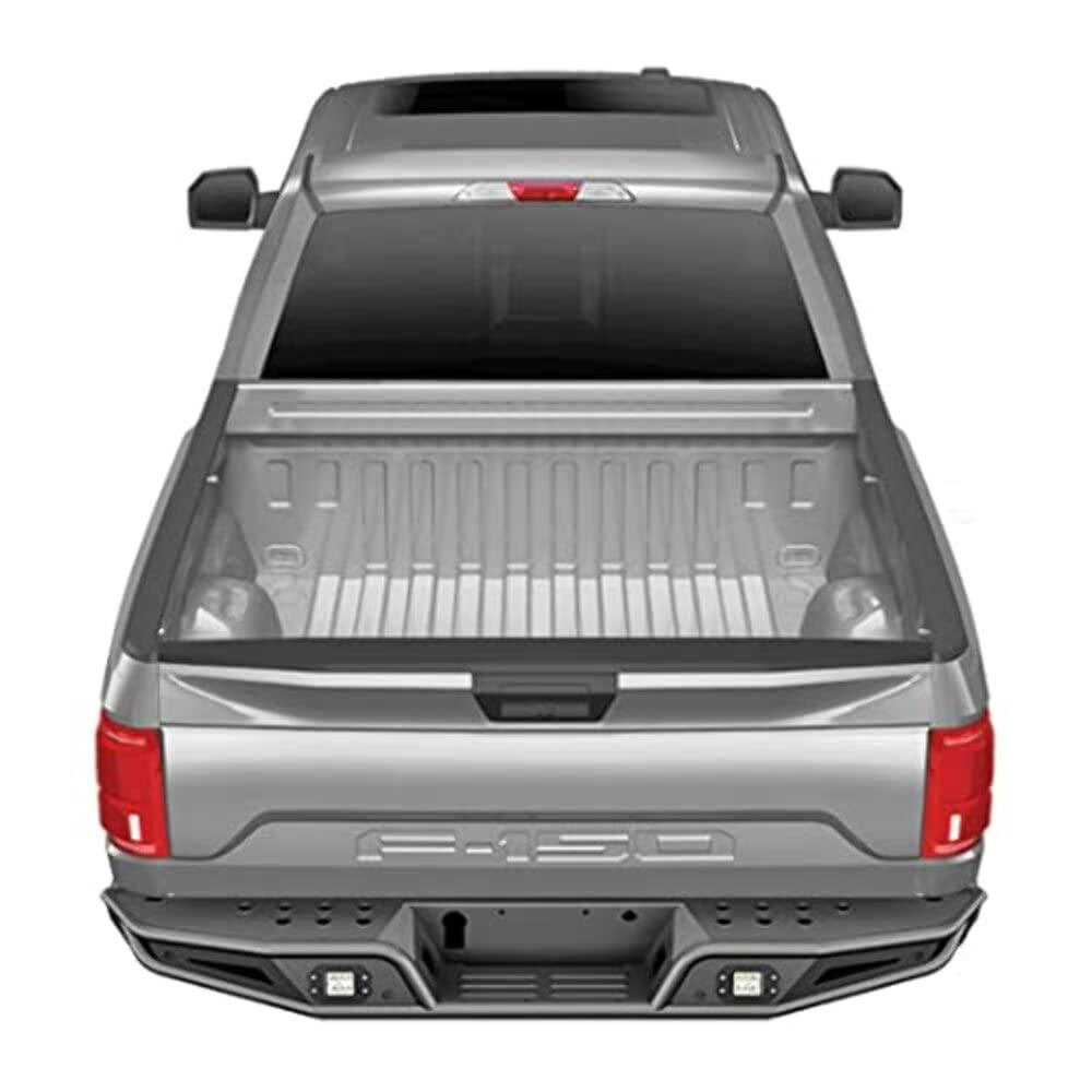 TRAILFX RPRB004TI TrailFX Pre Runner Rear Bumper Fits 2017-2020 Ford F-150 Matte Black Titanium Powder Coated Steel, One-Piece Direct Fit, OE Sensor and Hitch Compatible, Bolt-On Rear Bumper TrailFX RPRB004TI